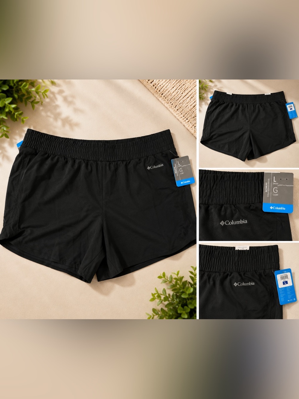 Columbia Black Women's Elastic-Waist Athletic Shorts - 5” inseam